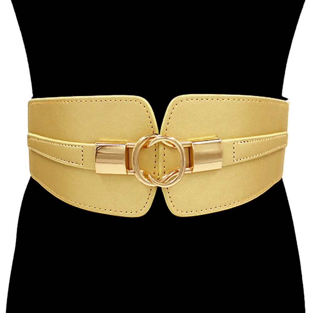 Gold Wide Waist Corset Statement Belt